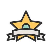 Winner Badge Filled Line Icon vector