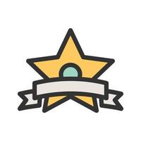 Winner Badge Filled Line Icon vector