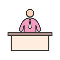 Receptionist Filled Line Icon vector