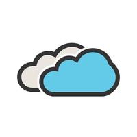 icono de línea llena de cloudy ii vector