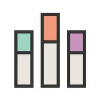 Vertical Bars Filled Line Icon vector
