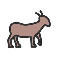 Goat Filled Line Icon vector