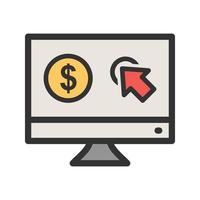 Pay Per Click Filled Line Icon vector
