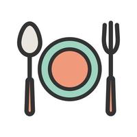 Dinner Filled Line Icon vector