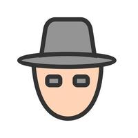 Hacker Mask Filled Line Icon vector