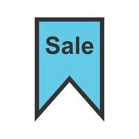 Sale Tag Filled Line Icon vector