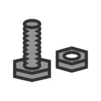 Nut and Bolt Filled Line Icon vector