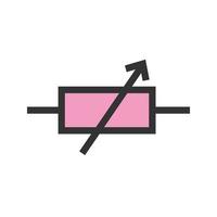 Variable Resistor Filled Line Icon vector