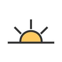 Sunrise Filled Line Icon vector