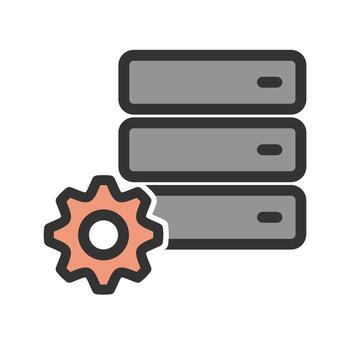 Database Settings Filled Line Icon vector