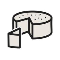 icono de línea llena de queso de cabra vector