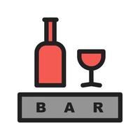 Bar Sign Filled Line Icon vector