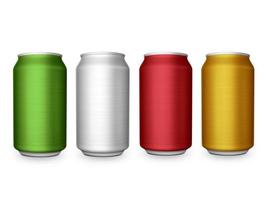 Aluminum cans on white background For design photo