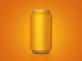 Orange aluminum can with isolated on orange background photo