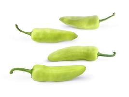 green chili pepper isolated on a white background photo