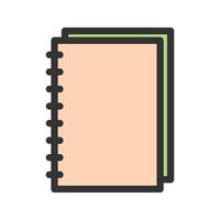 Spiral Notebook Filled Line Icon vector