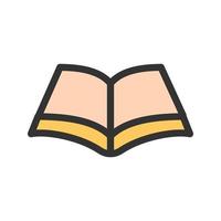 Open Book Filled Line Icon vector