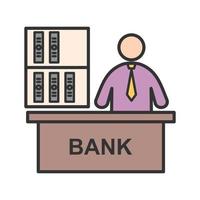 Banker Filled Line Icon vector