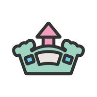 Jumping Castle Filled Line Icon vector