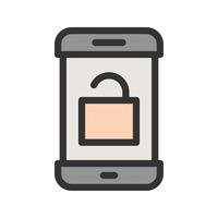 Unlocked Phone Filled Line Icon vector