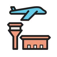 icono de línea llena de aeropuerto vector