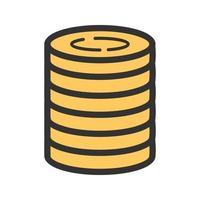 Stack of Coins Filled Line Icon vector