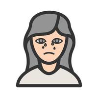 Crying Woman Filled Line Icon vector