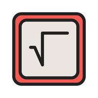 Square Root Symbol Filled Line Icon vector