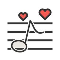 icono de línea llena de música de boda vector