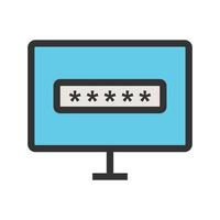 System Password Filled Line Icon vector