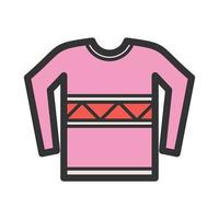 Sweater Filled Line Icon vector