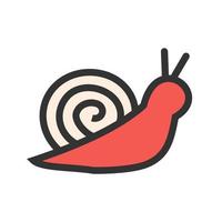 Pet Snail Filled Line Icon vector