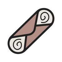 Cannoli Filled Line Icon vector