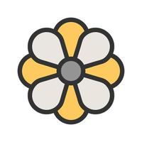 Flower Filled Line Icon vector