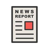 News Report Filled Line Icon vector