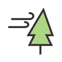 Tree with Wind Filled Line Icon vector