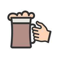 Holding Beer Glass Filled Line Icon vector