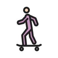 icono de línea llena de patinaje vector