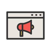 Internet Ads Filled Line Icon vector