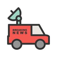 News Van I Filled Line Icon vector