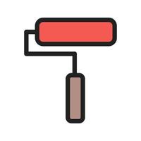 Paint Roller Filled Line Icon vector