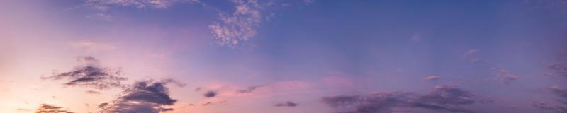 Panorama of Dramatic vibrant color with beautiful cloud of sunrise and sunset. photo