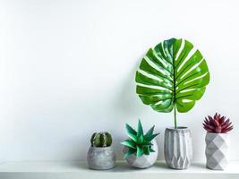 Concrete pot. Modern geometric concrete planter. photo