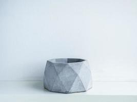 Concrete pot. Modern geometric concrete planter. photo