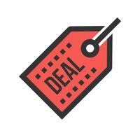 Online Deals Filled Line Icon vector