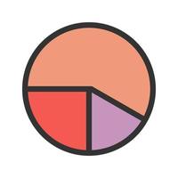 Pie Chart Analysis Filled Line Icon vector