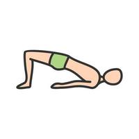 Bridge Pose Filled Line Icon vector