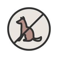 No Pet SIgn Filled Line Icon vector