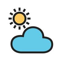 Cloudy Weather Filled Line Icon vector