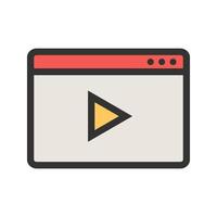 Video Streaming Filled Line Icon vector
